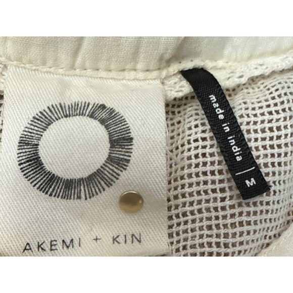 Anthropologie akemi & kin embroidered tunic top BOHO Medium Aztec‎ Print Beige - Picture 6 of 6